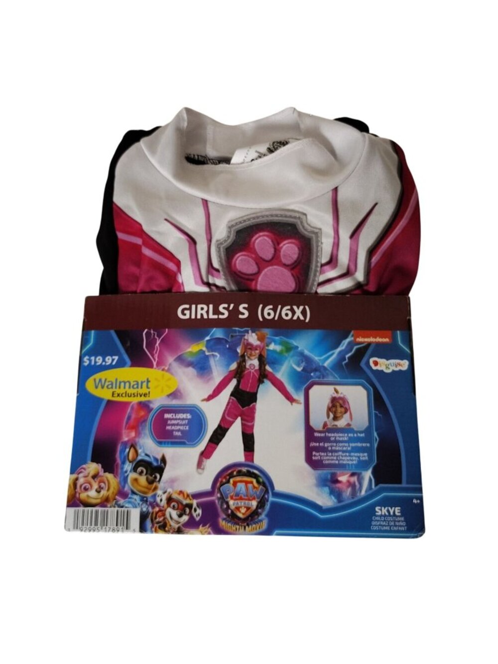 Disguise Girls S (6/6X) PAW Patrol Skye Jumpsuit and Tail Only Halloween Costume - Picture 2 of 6